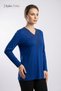 Women's navy blue v-neck elegant stone mother's jersey - 2