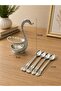 Spoon Holder Set of 6 Metal Spoon Stand Decorative Teaspoon Set with Swan Design 12 cm Spoon 15 cm Stand - 3