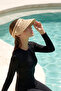 Pearl Visor Straw Hat Sunscreen Visor Rş-2134 Beige
