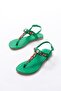 152-1110 Grass Green Multi Stone Flip Flops Women's Sandals - 5