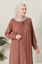 Women's Plus Size Hijab Dress Floral Patterned Long Sleeve Comfortable Fit Casual Stylish Dress - 3