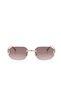 Geometric Rimless Women Sunglasses with Uv400 Protection Gold Pink Black Color Plg-2123C4 - 3