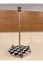 Paper Towel Holder Brass Color Antique Checkered Height 32 cm Diameter 15 cm