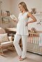 Women's Ecru Lace Special Design Maternity Pajama Set - 4