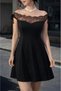 Women's Madonna Collared Lace Short Janjan Crepe Dress