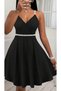 Women's Cross-Back Detailed V-Neck Short Kiloş Janjan Crepe Dress - 2