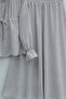 Linen Look Suit with Half Buttoned Sleeves, Elasticated Front, and Tie-Front Skirt - Light Gray - 7