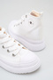 Unisex White High Sole Comfortable Sneaker Lace-Up Ankle Casual Canvas Sneaker - 4