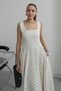 Square Neck Polka Dot Princess Model Long Maxi Dress Engagement Graduation Evening Dress Special Occasion - 4