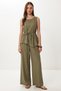 Asymmetrical Linen Suit with Tie Detail Lby0057 Khaki
