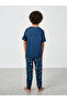 Boys Graphic Print Short Sleeve T-Shirt with Pyjama Set - 5
