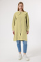 6437 - Stylish Comfortable Zippered Baby Collar Belt Tie Detailed Long Tunic Cap - 2
