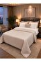 Celestal Double Bedspread with Duvet Cover-Beige Tkebt Rose