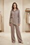 Lace detailed shirt and pants set