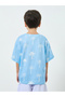 Boys All-Over Palm Print Oversized T-Shirt with Text Emrboidery - 4