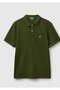 Men's Dark Green Regular Fit Short Sleeve Polo T-Shirt