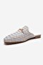 Senia White Knitted Genuine Leather Buckle Closed-Front Women's Slippers - 6