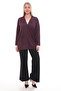 Women's Buttoned Pocketed V-Neck Casual Summer Combed Cotton Mother's Jacket Cardigan - 3