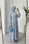 Women's Premium Modal Fabric Floral Patterned Long Hijab Dress - 2