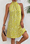 New Season Women's Halter Neck Sleeveless Patterned Short Single Jersey Summer Dress - 3