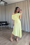 Yellow Asymmetrical Cut Boat Neck Dress