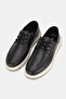 Men's Black Genuine Natural Leather Lace-Up Eva Sole Orthopedic Shoes - 2