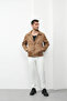 Button Detailed Suede Jacket - 6