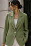 Women's Green Blazer Jacket with Pocket Detail