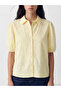 Yellow Balloon Sleeve Women's Brode Shirt - 5