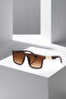 Uv400 Protection Square Frame Men's Sunglasses Matte Brown Gold Color Plg-2137C2