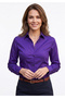 Elegant Plain Purple Slim Fit Basic Women's Shirt with Pockets at the Waist - 6
