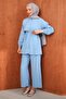 Baby Blue Tie-Waist Tunic and Pants Set