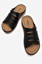 Women's Stoned 4-Strap Slippers Black - 5
