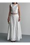 Women's Bohemian Cotton Scallop Blouse Skirt Set
