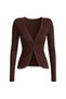 Women's Brown Lace Detailed Buttoned Ribbed Relaxed Cut Blouse - 4