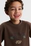 Nk Boy's Brave Print Short Sleeve T-Shirt 4-8 Years Old Brown - 3