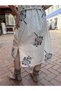 Cream/Red Color Peacock Feather Motif Kimono - 7