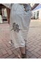 Cream/Orange Color Peacock Feather Motif Kimono - 7