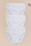 100% Cotton Girls' Slip Panties with Heart Pattern, White Color, 3 Pieces - 3
