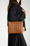 Black Matte Women's 3-Compartment Zippered Quilted Patterned Crossbody Shoulder Bag - 5
