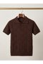 Summer Polo Collar 5-12 Years Old Boys' Knitwear T-Shirt (Brown)