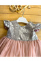 Mevlitlik Short Front Long Back Sequined Baby Evening Dress - Dryrose - 7