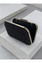 Black Z.A.R.A. Satin Crystal Stone Embroidered Chain Women's Evening Dress Bag Wedding Engagement Graduation - 6