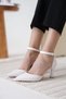 Women's White Heeled Shoes Fs12Ms01B - 6