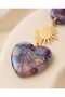 Purple Galaxy Star Heart Polymer Clay & Epoxy Handmade Design Earrings - 2