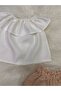 Girl's 2-Piece Set: Madonna Collar White Blouse & Solid Color Shorts - 4
