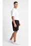Men's Black Color Shorts Breathable Patterned Fabric Zipper Pocket - 4