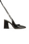 Black Patent Leather, Pointed Toe, Open Back, with Strap Fastening, 9cm Covered Heel, New Season - 4