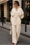 Women's Hijab Cape Tunic Set with Lace Detail and Wide-Legged Pants