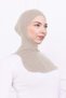 Ninja Bonnet with Neck Collar Lycra Sports Bonnet - Women's Ready-To-Wear Practical Hijab Headscarf-Beige